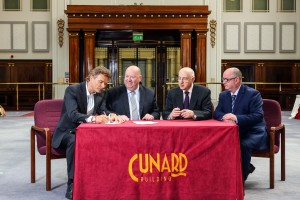 (L-R): Tim Bacon from Living Ventures, Mayor Joe Anderson, Lord Carlile and John Hyland from Astutus Strategy signing the restaurants deal
