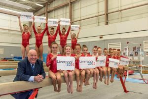 Mayor Joe Anderson with young gymnasts at Lifestyles Park Road